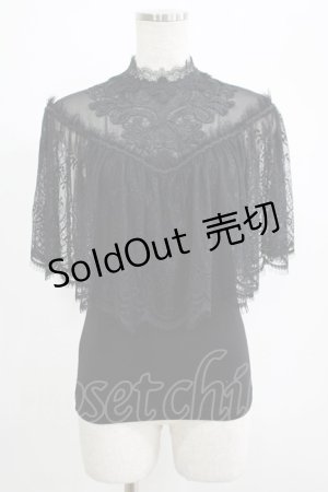 画像: PUNK RAVE / Gothic Lace Shrug Shawl T-shirts F 黒 H-25-07-08-1060-PU-TO-KB-ZH