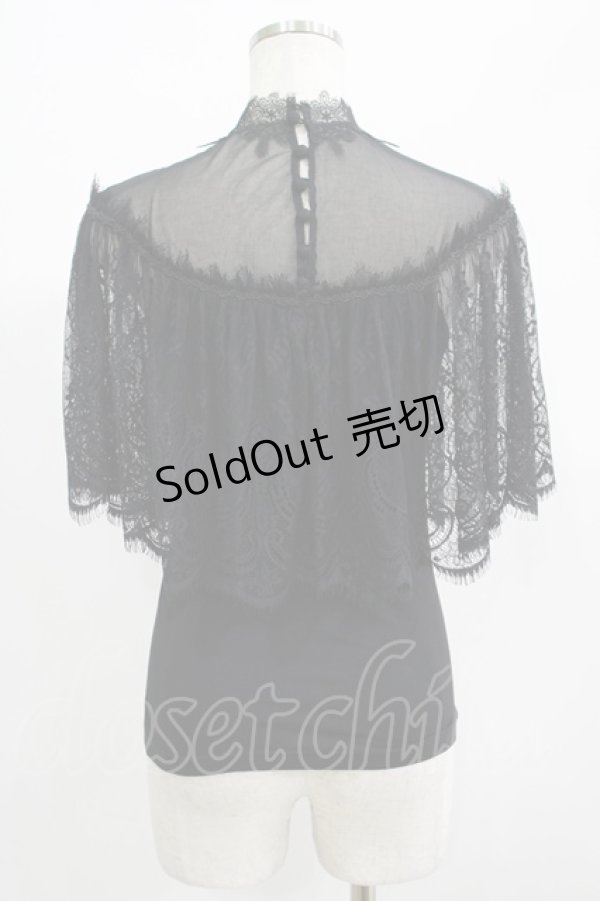 画像3: PUNK RAVE / Gothic Lace Shrug Shawl T-shirts F 黒 H-25-07-08-1060-PU-TO-KB-ZH (3)