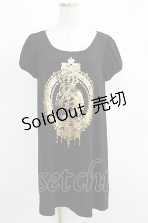 画像: EXCENTRIQUE / Knightプリントワンピース F 黒 H-25-07-08-1061-EL-OP-KB-ZH