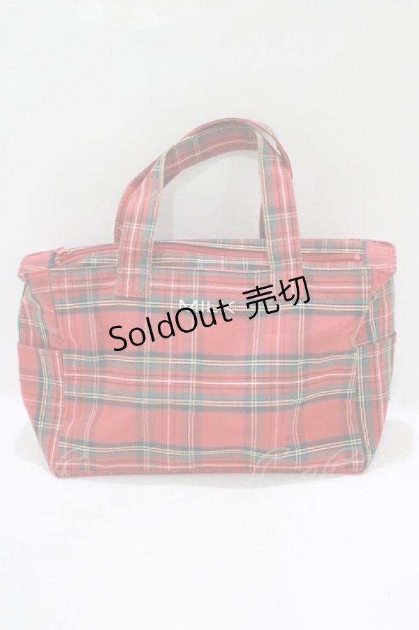画像1: MILK / タータンチェックBAG  赤 H-25-07-08-1065-ML-BG-KB-ZH (1)