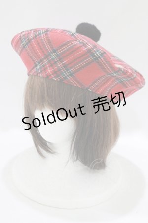 画像: MILK / タータンチェックベレー  赤 H-25-07-08-1076-ML-AC-KB-ZH
