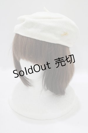 画像: MILK / ロゴチャームベレー  ホワイト H-25-07-08-1077-ML-AC-KB-ZH