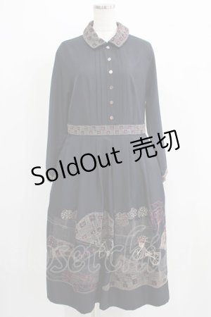 画像: Jane Marple Dans Le Salon / British countryside day dress  ネイビー H-25-07-08-1010-JM-OP-KB-ZH