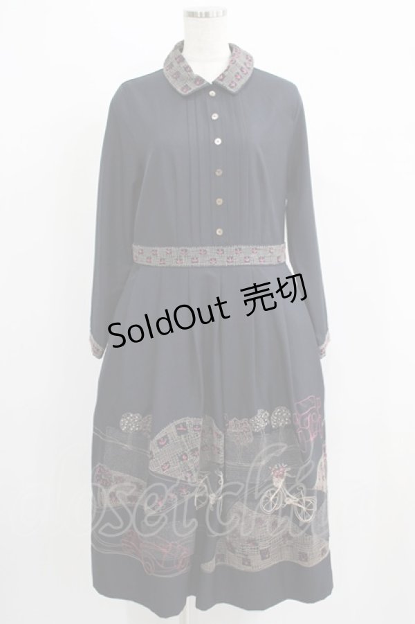 画像1: Jane Marple Dans Le Salon / British countryside day dress  ネイビー H-25-07-08-1010-JM-OP-KB-ZH (1)