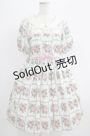画像: Leur Getter / Rose Card袖付きワンピース M オフ白 H-25-07-08-1003-LU-OP-KB-ZH
