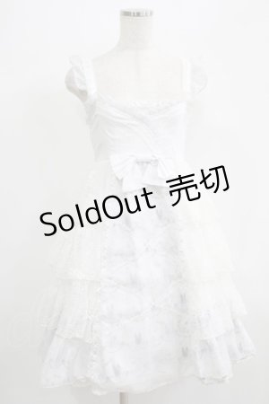画像: FRILL / レースフリル切替ベビードールジャンパースカート  白 H-25-07-08-1023-HN-OP-KB-ZH