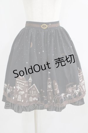 画像: axes femme / 町並み柄スカート M ブラック H-25-07-09-031-AX-SK-NS-ZH