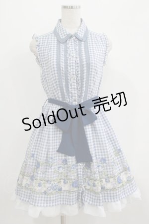 画像: axes femme / ギンガムチェックワンピース M ブルー H-25-07-09-034-AX-OP-NS-ZH