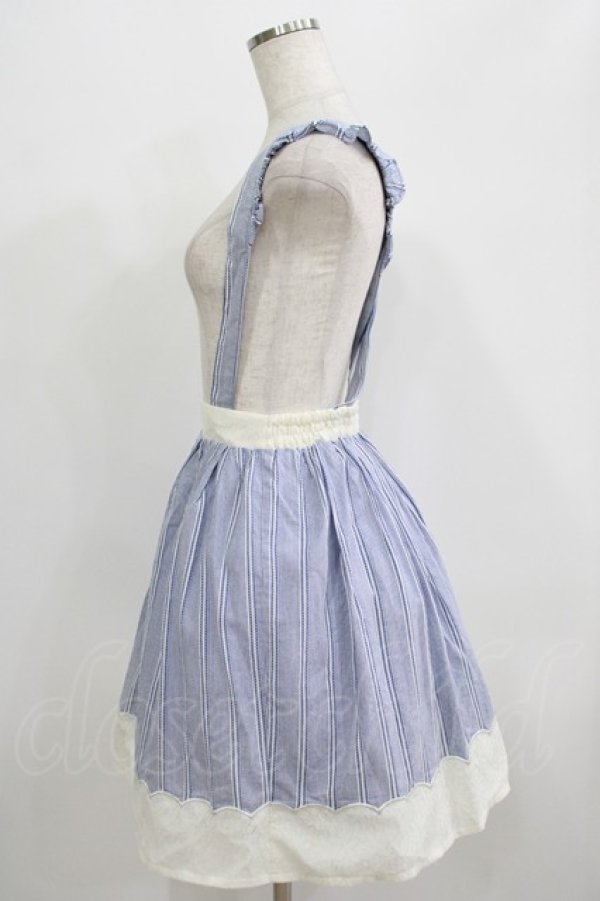 画像2: axes femme POETIQUE / サスペンダーストライプスカート M ブルー H-25-07-09-036-AX-SK-NS-ZH (2)