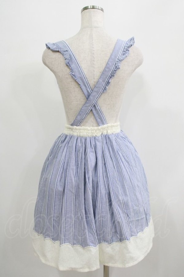 画像3: axes femme POETIQUE / サスペンダーストライプスカート M ブルー H-25-07-09-036-AX-SK-NS-ZH (3)