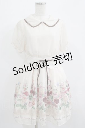 画像: axes femme POETIQUE / 花柄ストライプワンピース M 生成り H-25-07-09-040-AX-OP-NS-ZH
