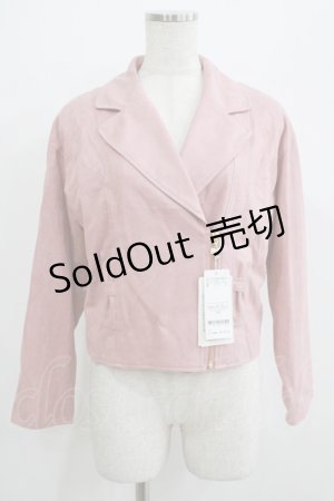 画像: LODISPOTTO / リボンライダースジャケット M ピンク H-25-07-09-050-LO-JA-NS-ZH