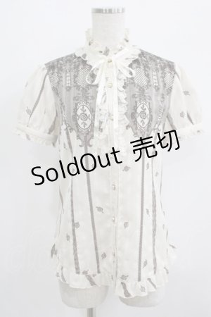 画像: axes femme / レースプリントブラウス M 生成り H-25-07-09-052-AX-BL-NS-ZH