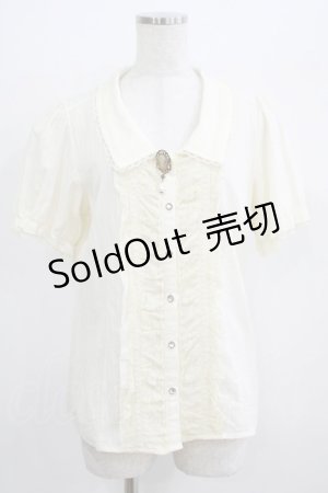 画像: axes femme / ブローチ付きブラウス L 生成り H-25-07-09-053-AX-BL-NS-ZH