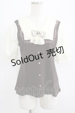 画像: axes femme / ジャボ付きカットソー M ブラウン H-25-07-09-060-AX-TO-NS-ZH
