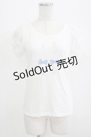 画像: Ank Rouge / カトラリープリントTシャツ M オフ H-25-07-09-065-CA-TS-NS-ZH