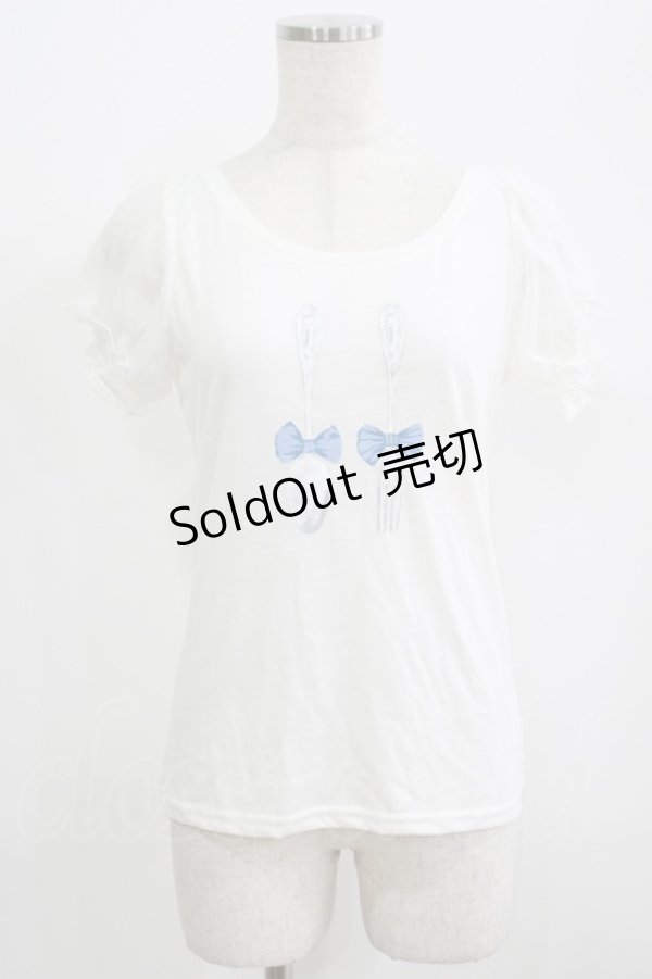 画像1: Ank Rouge / カトラリープリントTシャツ M オフ H-25-07-09-065-CA-TS-NS-ZH (1)