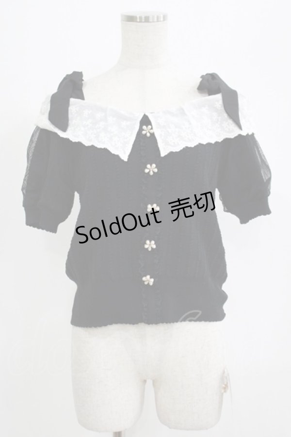 画像1: mille fille closet by LODISPOTTO / 肩リボンオフショルトップス M ブラック H-25-07-09-068-LO-TO-NS-ZH (1)
