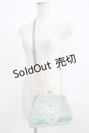 画像: axes femme POETIQUE / 刺繍がま口ベロアポシェット  ミント H-25-07-09-069-AX-BG-NS-ZH