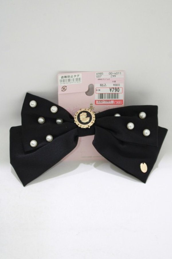 画像1: m petit by misako / AM NIPLバレッタ  ブラック H-25-07-09-077-LO-AC-NS-ZH (1)