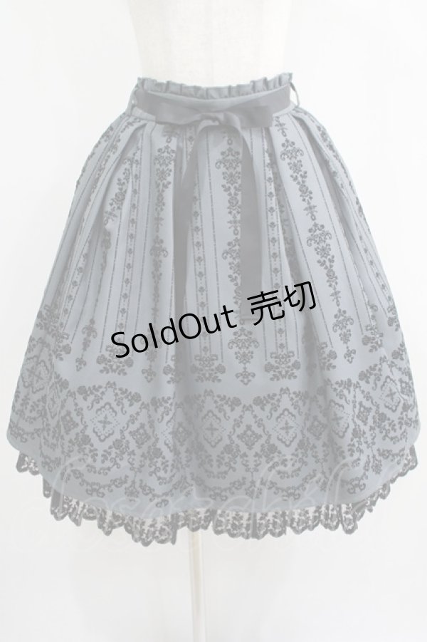画像1: axes femme / 花フロッキープリントスカート M グレー H-25-07-09-017-AX-SK-NS-ZH (1)