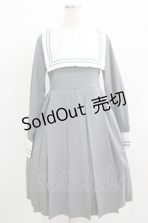 画像: FLC / 皆方由衣コラボ/襟付きプリーツワンピース L グレー H-25-07-09-020-LO-OP-NS-ZH