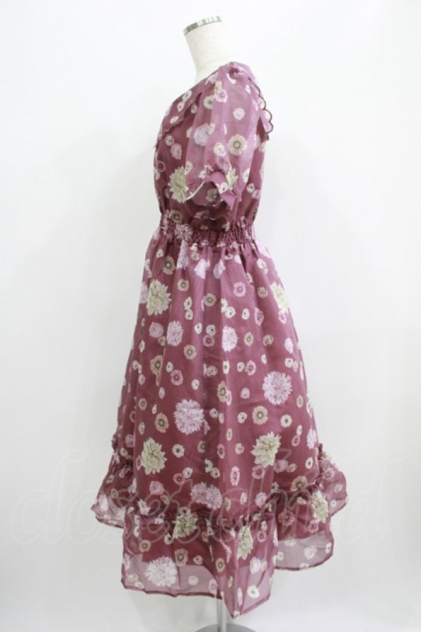 画像2: axes femme POETIQUE / 花柄プリントセーラーワンピース M ワイン H-25-07-09-021-AX-TO-NS-ZH (2)