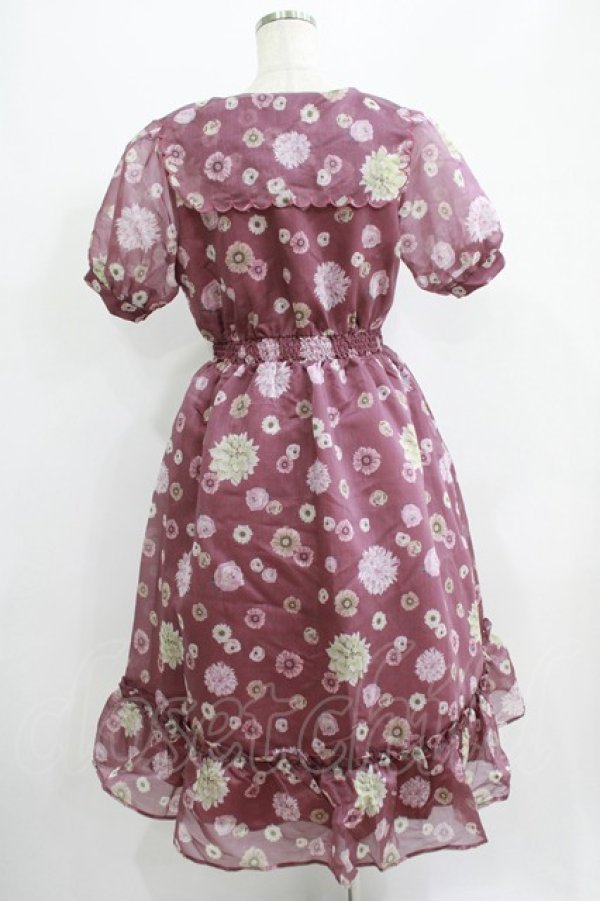 画像3: axes femme POETIQUE / 花柄プリントセーラーワンピース M ワイン H-25-07-09-021-AX-TO-NS-ZH (3)