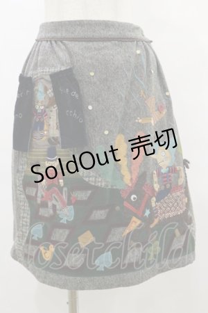 画像: Jane Marple / ピノキオアップリケスカート M グレー H-25-07-10-040-JM-SK-KB-ZH