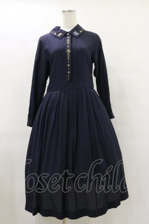画像: Jane Marple / Royalモチーフembroideryドレス  ネイビー H-25-07-10-042-JM-OP-KB-ZH