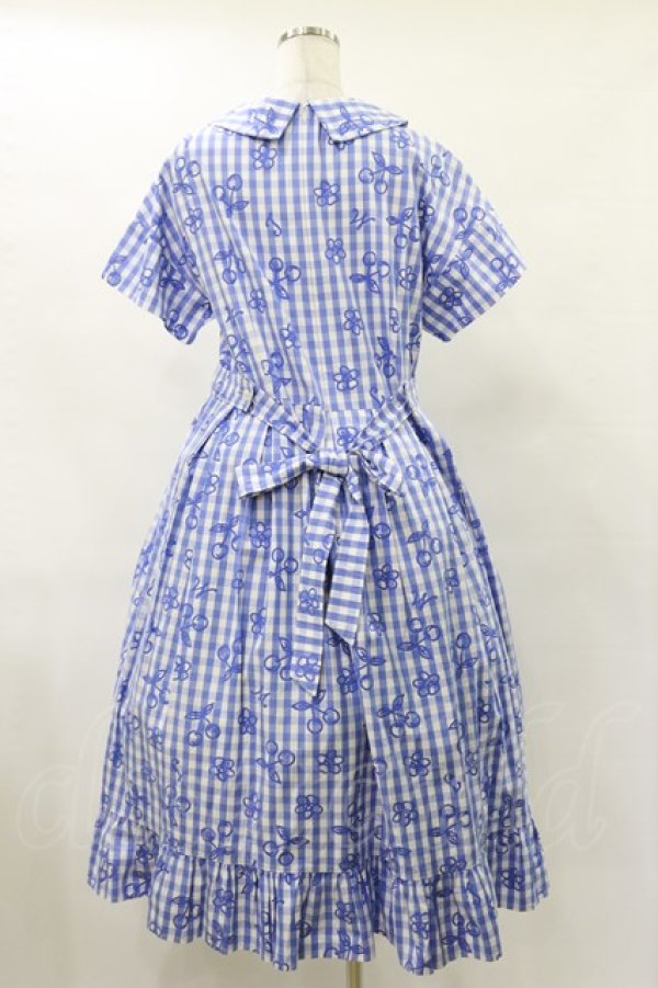 画像2: Jane Marple / Picnic cloth joyfulドレス M ブルー H-25-07-10-048-JM-OP-KB-ZH (2)
