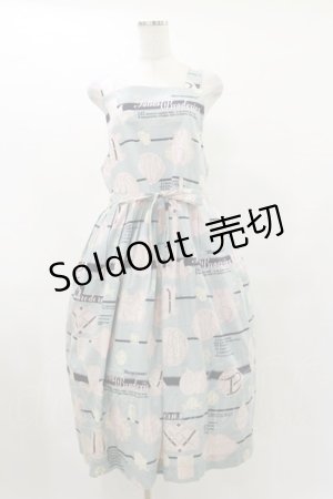 画像: Jane Marple / Jolies broderies apron dress M ブルーグレー H-25-07-10-058-JM-OP-KB-ZH