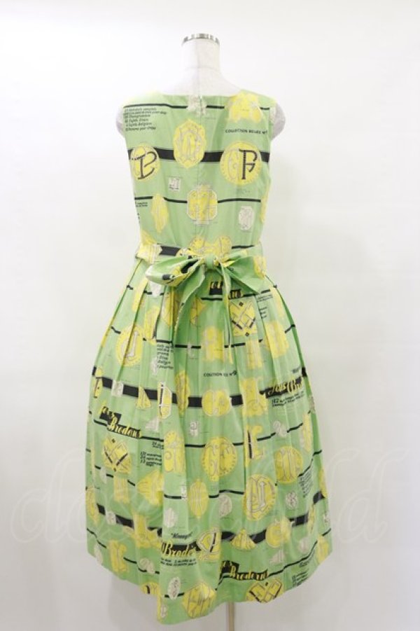 画像2: Jane Marple / Jolies broderies square dress  citron green H-25-12-15-1015-JM-OP-KB-ZH (2)