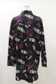 画像2: NieR Clothing / 総柄長袖シャツ  黒×紫 H-25-07-10-011-PU-BL-KB-ZH (2)