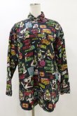 画像1: HYSTERIC GLAMOUR / 総柄シャツ free 黒 H-25-07-10-019-PU-BL-KB-ZH (1)