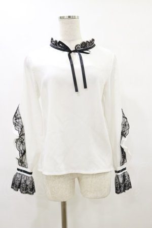 画像: Amilige / レースフリルブラウス  白 H-25-07-10-020-PU-BL-KB-ZH