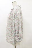 画像3: Jane Marple Dans Le Salon / Lawn Liberty Bubble Sleeve Blouse  オフ×ピンク×ブルー H-25-07-10-021-JM-BL-KB-ZH (3)