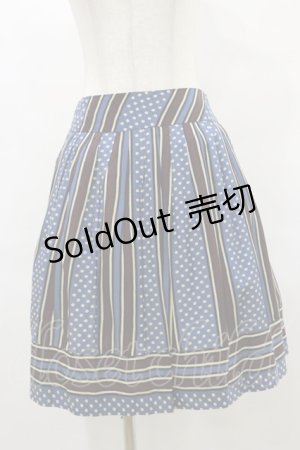 画像: Jane Marple / ドットストライプのスカート  ブルー H-25-07-10-034-JM-SK-KB-ZH