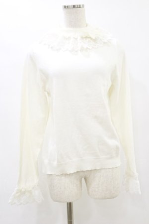 画像: axes femme kawaii / レーシーフリルニットプル M オフ H-25-07-11-043-AX-TO-NS-ZH