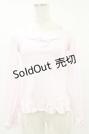 画像: Angelic Pretty / バックリボンロゴプリントカットソー Free ピンク H-25-07-11-045-AP-TO-NS-ZH