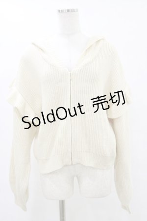 画像: Fi.n.t / ショルダーフリルジップニットパーカー Free OFF WHITE H-25-07-11-046-CA-TO-NS-ZH