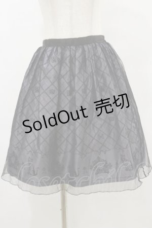 画像: axes femme POETIQUE / チュール重ねねこ柄スカート M グレー H-25-07-11-049-AX-SK-YZ-ZH
