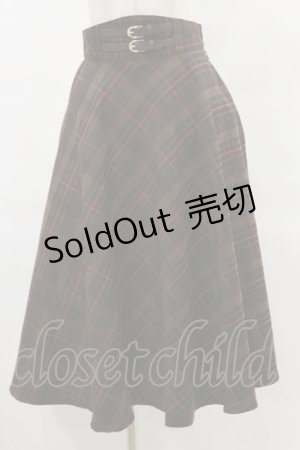 画像: an another angelus / ダブルベルトビッグチェックフレアースカート Free BROWN H-25-07-11-053-CA-SK-NS-ZH