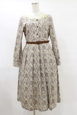 画像: an another angelus / ウォールペーパーダマスク柄ワンピース Free BEIGE×BR H-25-07-11-062-CA-OP-NS-ZH