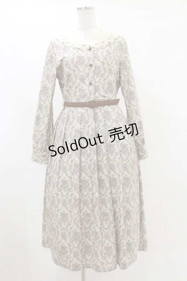 画像1: an another angelus / ウォールペーパーダマスク柄ワンピース Free BEIGE×BR H-25-07-11-062-CA-OP-NS-ZH (1)