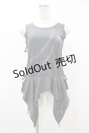 画像: PEACE NOW / サイドレースアップタンク  グレー H-25-07-11-1033-PU-TO-KB-ZH