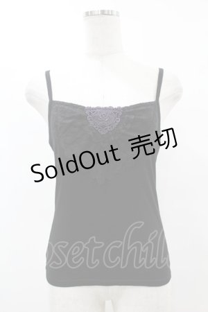 画像: BPN / ローズレースキャミソール  黒×紫 H-25-07-11-1036-GO-TO-KB-ZH