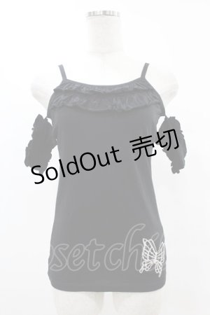 画像: PEACE NOW / スリーブ付キャミソール  黒 H-25-07-11-1039-PU-TO-KB-ZH