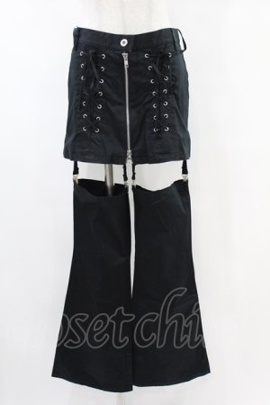 画像: PEACE NOW / レッグカバー付レースアップパンツ  黒 H-25-07-11-1013-PU-PA-KB-ZH