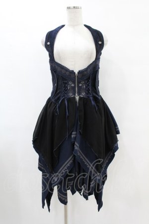 画像: OZZ ANGELO / 薔薇刺繍ホルターベスト  紺 H-25-07-11-1014-OO-TO-KB-ZH